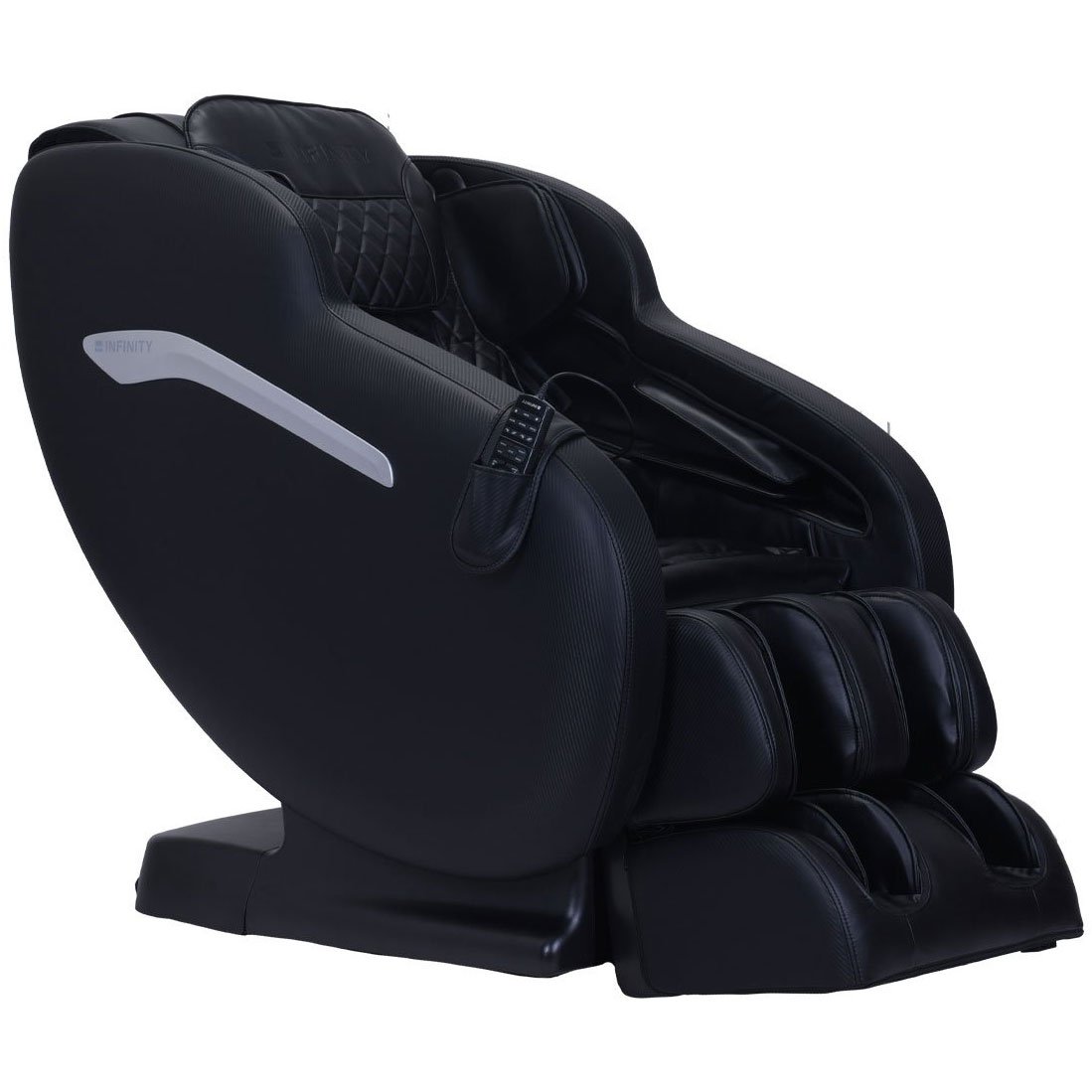 Profile image of a black Infinity Aura massage chair.