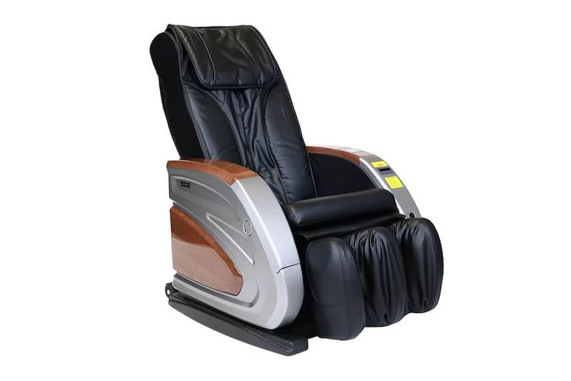 angled view of a vending massage chair