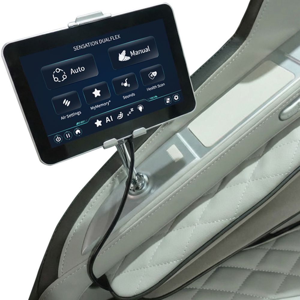 infinity_sensation_silver_tablet_1000 x 1000 Infinity Sensation 4D DualFlex Massage Chair